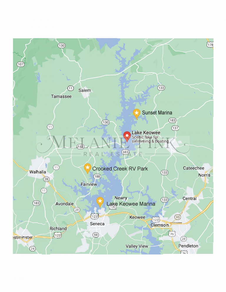 Keywee Map Lake Keowee Marinas - Lake Keowee Real Estate